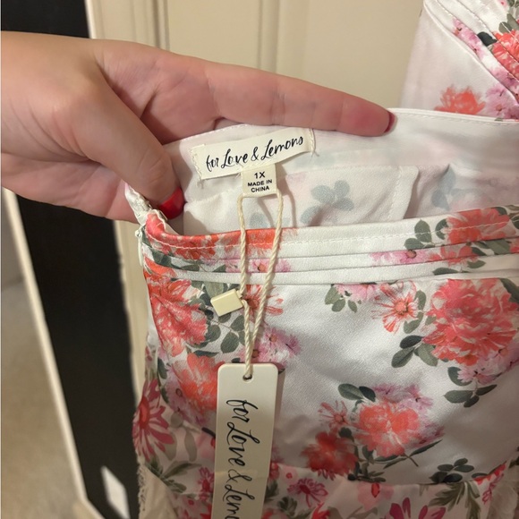 For Love And Lemons Floral Lace Maxi Dress - Pink and White - Picture 3 of 3